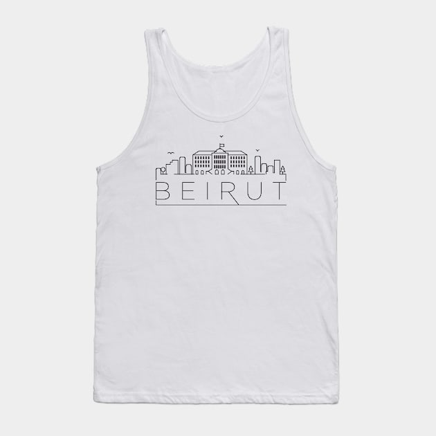 Beirut Skyline Design Tank Top by kursatunsal